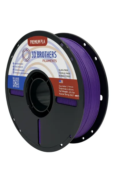3D Brothers USA High Speed PLA Filament BRIGHT PURPLE – Made in USA | 1kg Spool | 3D Brothers USA