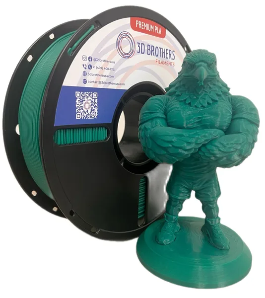 3D Brothers USA High Speed PLA Filament DARK GREEN – Made in USA | 1kg Spool | 3D Brothers USA