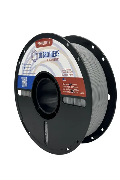 3D Brothers USA High Speed PLA Filament GRAY – Made in USA | 1kg Spool | 3D Brothers USA