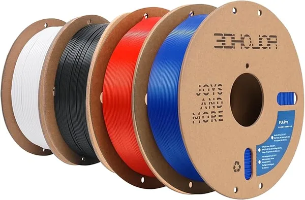 3DHojor 3DHoJor PLA Pro (PLA+) Filament 3D Printing Filament - 1kg*4 Bundle, Cardboard Spool, Dimensional Accuracy +/- - Black, White, Blue, Red