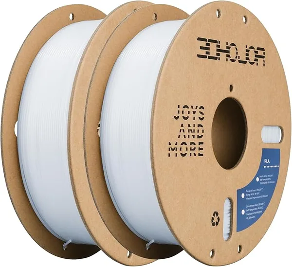 3DHojor 3DHoJor PLA Filament,3D Printing Filament,1kg*2 Cardboard Spool, Fit Most FDM 3D Printer,Dimensional Accuracy +/-,Vacuum Packaging-2Pack Cold White