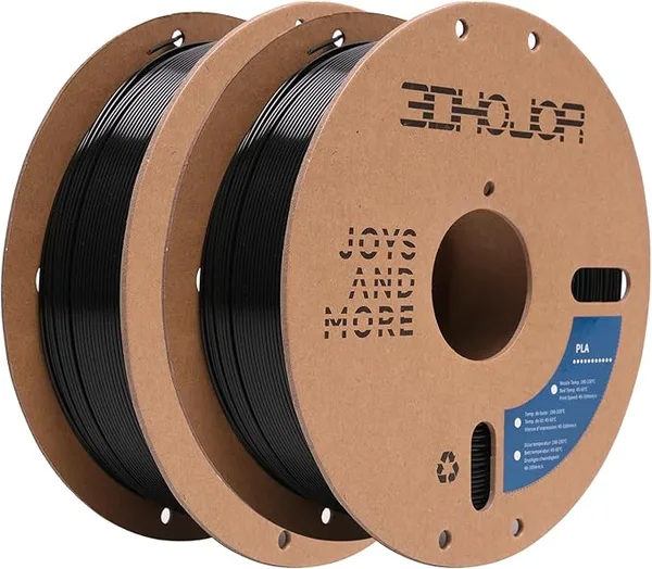 3DHojor 3DHoJor PLA Filament,3D Printing Filament,1kg*2 Cardboard Spool, Fit Most FDM 3D Printer,Dimensional Accuracy +/-,Vacuum Packaging-2Pack Black