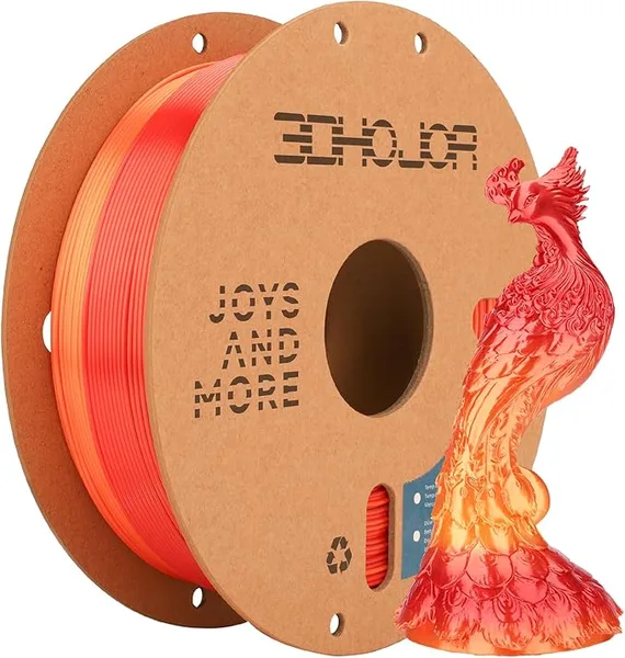 3DHojor 3DHoJor Silk PLA 3D Printer Filament Silk Shiny Fast Gradient Color Change Rainbow Multicolor PLA Filament 1kg (2.2lbs) /Spool for FDM 3D Printers-Fiery Rose