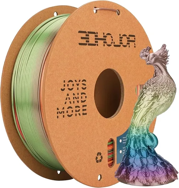3DHojor 3DHoJor Silk PLA 3D Printer Filament Silk Shiny Fast Gradient Color Change Rainbow Multicolor PLA Filament 1kg (2.2lbs) /Spool for FDM 3D Printers-Coral Reef