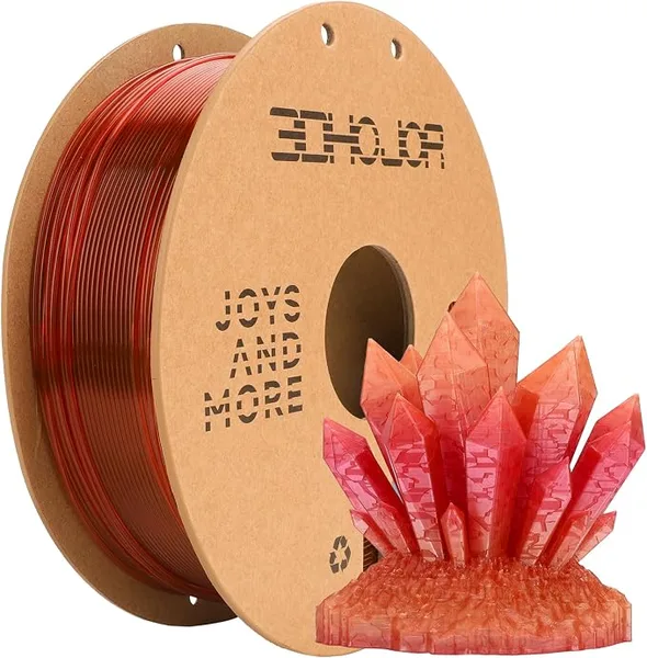 3DHojor 3DHoJor Transparent Multi Rainbow Color Change PLA 1KG 3D Printing Filament Crystal Rainbow PLA-Flame