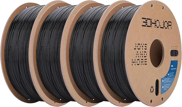 3DHojor 3DHoJor ABS Filament, ABS Black 1KG*4 Bundle Spool,3D Printer Filament, Dimensional Accuracy +/-, Fit Most FDM Printer-Black