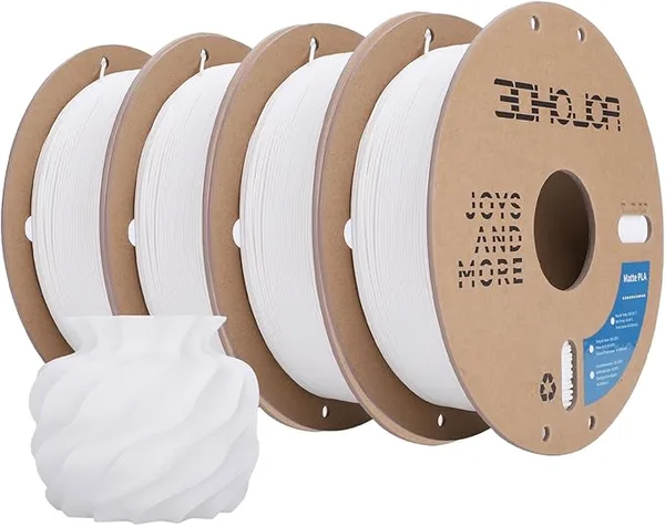 3DHojor 3DHoJor Matte PLA Filament, Upgrade 1kg*4 Bundle Cardboard Spool PLA Filament 1.75 PLA 3D Printing Filament, Print with Most 3D Printers Using 3D Filament-Milky White