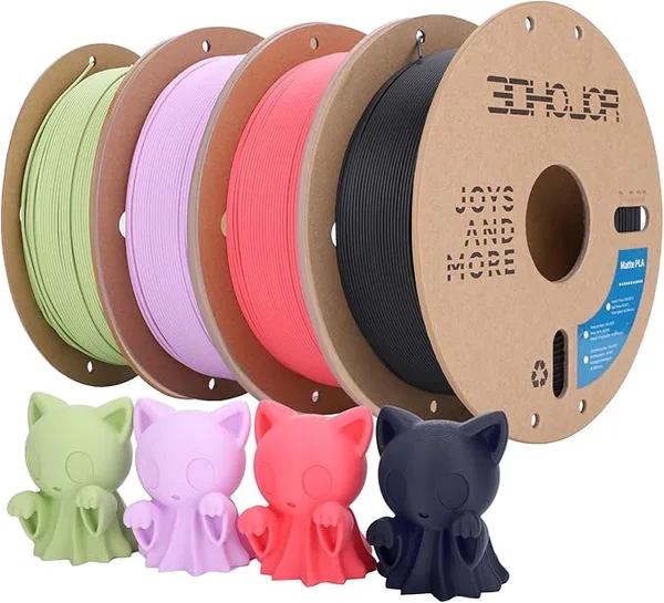 3DHojor 3DHoJor Matte PLA Filament 1kg*4 Bundle Cardboard Spool PLA Filament 1.75 PLA 3D Printing Filament, Print with Most 3D Printers 3D Filament-Strawberry red/Lilac/Matcha Green/Dark Blue