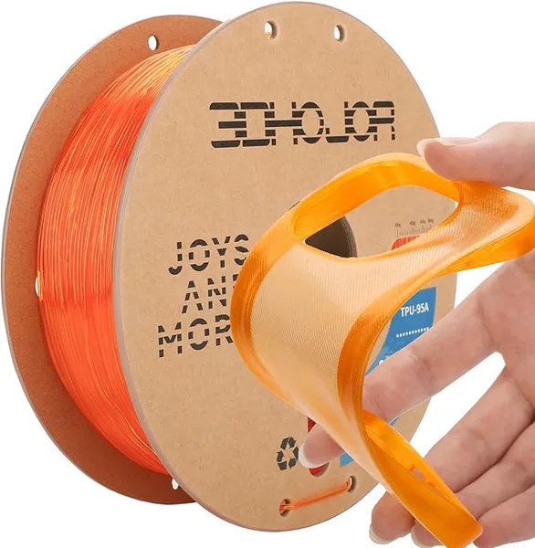 3DHojor 3DHojor TPU Filament TUP95A 3D Printer Filament Flexible Soft 3D Filament 1KG (2.2lbs) fit Most FDM 3D Printers Dimensional Accuracy +/--Transparent Orange
