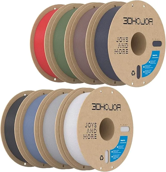 3DHojor 3DHoJor 6KG Matte PLA Filament 6KG Bundle PLA 3D Printer Filament, 6 Pack 1kg(2.2lbs) Cardboard Spool, Dimensional Accuracy +/-, Fit Most FDM Printer (Bundle B)