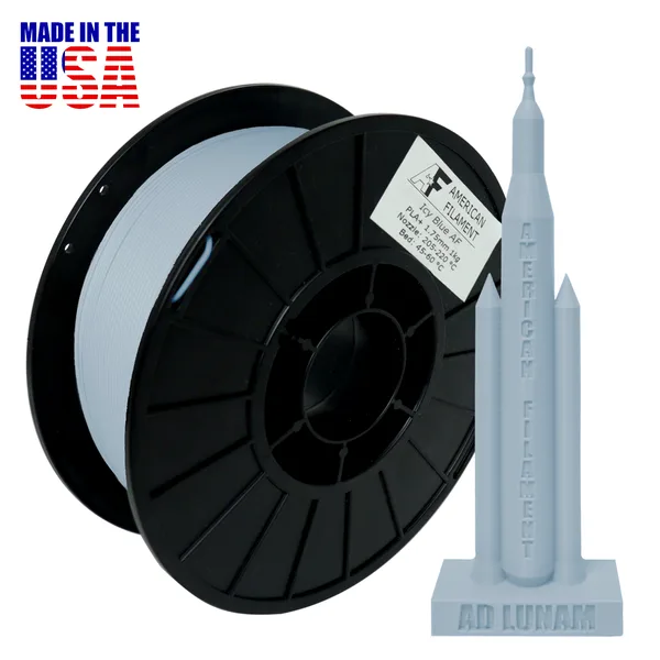 American Filament Icy Blue AF PLA+ Filament Made in the USA!