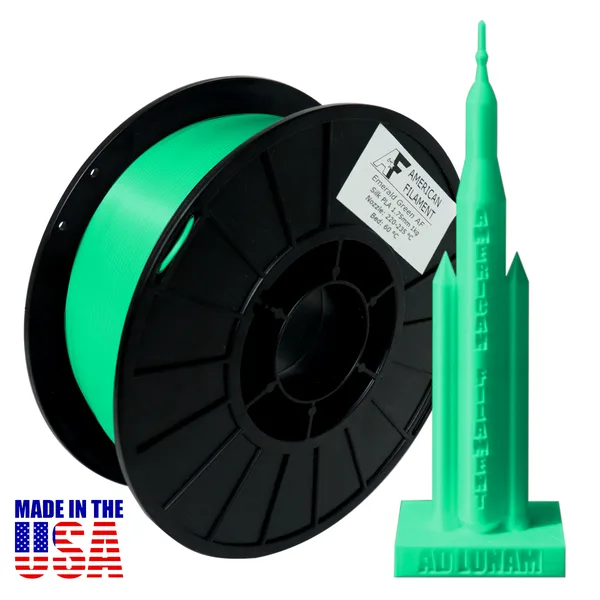 American Filament Emerald Green AF Silk PLA 3D Printer Filament Diameter, 1 kg Spool