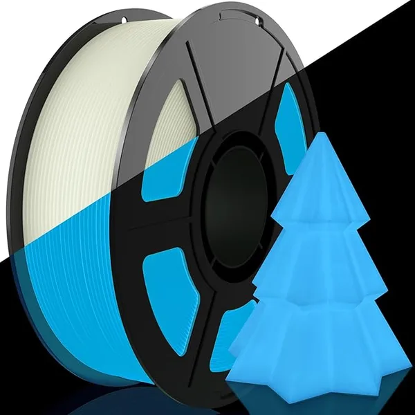 Amoybaby Glow in The Dark PLA Filament 1kg(2.2lbs), Glow Blue 3D Printer Filament PLA, Low Warp & Clog-Free, Dimensional Accuracy +/- Fit FDM 3D Printers