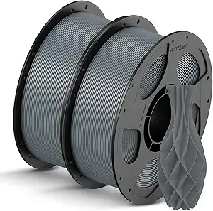 Anycubic ANYCUBIC PLA Filament Bundle, 3D Printer PLA Filament Dimensional Accuracy +/-, 1KG Reusable Spool (2.2 lbs), 2KG Texture Grey+Texture Grey
