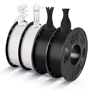 Anycubic ANYCUBIC PLA 3D Printer Filament Bundle 4KG, 3D Printing PLA Filament Dimensional Accuracy +/-, 4 Pack 1KG Spool (2.2 lbs), 2 Pack of Black & 2 Pack of White