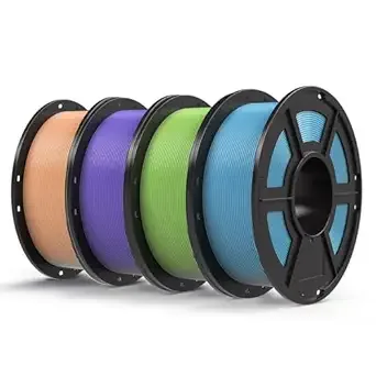 Anycubic Anycubic PLA 3D Printer Filament Bundle, Intelligent PLA Filament Dimensional Accuracy +/-, 1KG Reusable Spool, 4KG, Peach Pink, Interstellar Violet, Tropical Turquoise, Spring Leaf