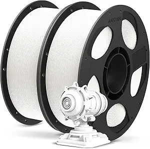Anycubic ANYCUBIC PLA Plus (PLA+), 3D Printer Filament Bundle, High Toughness, Dimensional Accuracy +/-, Print with Most FDM 3D Printers, 1KG Reusable Spool, 2kg, White + White