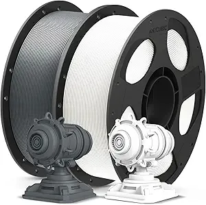 Anycubic ANYCUBIC PLA Plus (PLA+), 3D Printer Filament Bundle, High Toughness, Dimensional Accuracy +/-, Print with Most FDM 3D Printers, 1KG Reusable Spool, 2kg, Texture Grey + White
