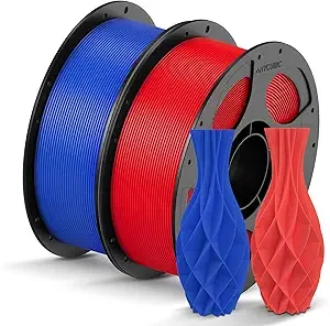 Anycubic ANYCUBIC PLA Filament Bundle, 3D Printing PLA Filament Dimensional Accuracy +/-, 1KG Reusable Spool (2.2 lbs), 2KG Blue + Red