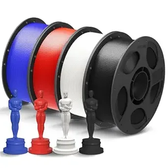 Anycubic ANYCUBIC PLA+ 3D Printer Filament Bundle, PLA Plus Dimensional Accuracy +/-, Fit Most FDM 3D Printers, 4 Pack 1KG Reusable Spool(2.2 lbs) Black, White, Blue, Red