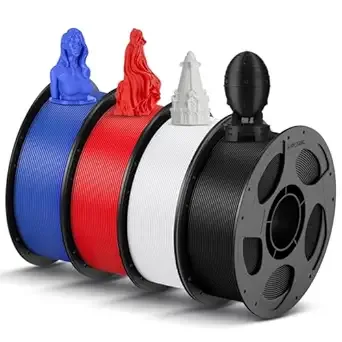 Anycubic ANYCUBIC High Speed 3D Printer Filament Bundle, Rapid PLA Filament with High Prints Quality, Dimensional Accuracy +/-, 1KG Reusable Spool, 4KG Black +White + Blue + Red