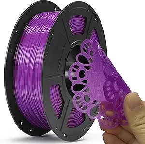 Anycubic ANYCUBIC TPU Filament, 95A Soft Flexible 3D Printer Filament, Dimensional Accuracy +/-, Print with Most FDM 3D Printers, 1KG Spool, Clear Purple