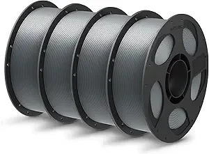 Anycubic ANYCUBIC PLA Plus (PLA+), 3D Printer Filament Bundle, High Toughness, Dimensional Accuracy +/-, Print with Most FDM 3D Printers, 4 Pack 1KG Reusable Spool(2.2 lbs) Texture Grey
