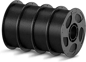 Anycubic ANYCUBIC PLA Filament Bundle, 3D Printing PLA Filament Dimensional Accuracy +/-, 1KG Reusable Spool (2.2 lbs), 4KG Black