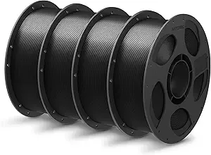 Anycubic ANYCUBIC PLA Plus (PLA+), 3D Printer Filament Bundle, High Toughness, Dimensional Accuracy +/-, Print with Most FDM 3D Printers, 4 Pack 1KG Reusable Spool(2.2 lbs) Black