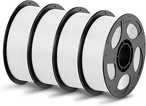 Anycubic ANYCUBIC PLA Filament Bundle, 3D Printing PLA Filament Dimensional Accuracy +/-, 1KG Reusable Spool (2.2 lbs), 4KG White
