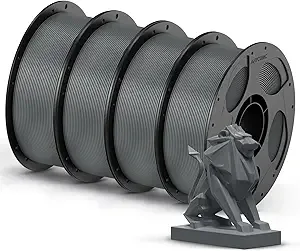 Anycubic ANYCUBIC PETG Filament Bundle, 3D Printer Filament, Dimensional Accuracy +/-, Exceptional Toughness, Print with Most FDM 3D Printers, 1KG Reusable Spool, 4KG Texture Grey