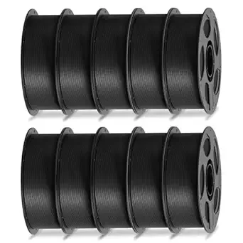 Anycubic ANYCUBIC PLA Filament Bundle, 3D Printer Filament Dimensional Accuracy +/-, 1KG Reusable Spool (2.2 lbs), 10KG Black
