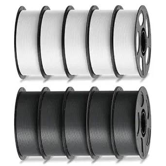 Anycubic ANYCUBIC PLA Filament Bundle, 3D Printer Filament Dimensional Accuracy +/-, 1KG Reusable Spool (2.2 lbs), 5KG White + 5KG Texture Grey, 10KG in Total