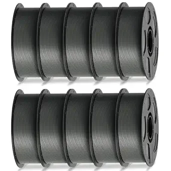 Anycubic ANYCUBIC High Speed 3D Printer Filament Bundle, Rapid PLA Filament with High Prints Quality, Dimensional Accuracy +/-, 1KG Reusable Spool, 10 Pack Texture Grey