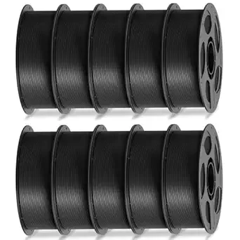 Anycubic ANYCUBIC High Speed 3D Printer Filament Bundle, Rapid PLA Filament with High Prints Quality, Dimensional Accuracy +/-, 1KG Reusable Spool, 10 Pack Pearl Black