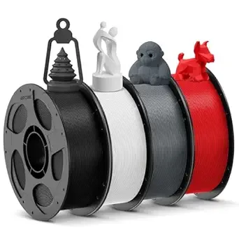 Anycubic ANYCUBIC 3D Printer Filament PLA Bundle, PLA Filament Dimensional Accuracy +/-, 1KG Reusable Spool, Black+White+Texture Grey+Red, 4KG in Total