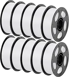 Anycubic ANYCUBIC PETG Filament Bundle, 3D Printer Filament, Dimensional Accuracy +/-, Exceptional Toughness, 1KG Reusable Spool, 10KG White