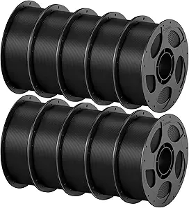 Anycubic ANYCUBIC PETG Filament Bundle, 3D Printer Filament, Dimensional Accuracy +/-, Exceptional Toughness, 1KG Reusable Spool, 10KG Black