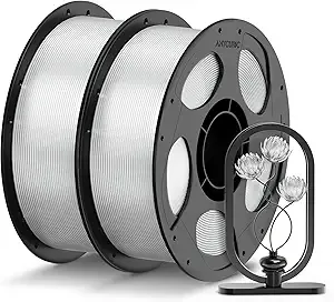 Anycubic ANYCUBIC PETG Filament Bundle, 3D Printer Filament, Dimensional Accuracy +/-, Exceptional Toughness, Print with Most FDM 3D Printers, 1KG Reusable Spool, 2KG Clear