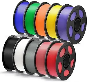 Anycubic ANYCUBIC PLA Plus (PLA+), 3D Printer Filament Bundle, High Toughness, 1KG Spool, Black, White, Texture Grey, Pink, Red, Blue, Green, Orange, Yellow, Purple, 10KG in Total