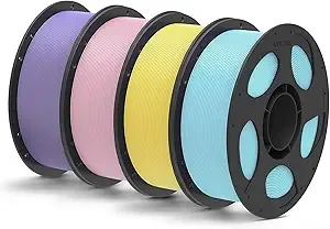 Anycubic ANYCUBIC Matte PLA Filament Bundle 4KG, 3D Printing PLA Filament Dimensional Accuracy +/-, 1KG Reusable Spool, Purple + Sakura Pink + Ice Blue + Yellow