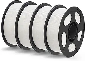Anycubic ANYCUBIC Matte PLA Filament Bundle 4KG, 3D Printing PLA Filament Dimensional Accuracy +/-, 1KG Reusable Spool, White