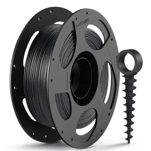 Anycubic Anycubic PET-CF Carbon Fiber 3D Printer Filament, 190℃ Heat Resist, Ultra Low Moisture Absorption, Rigid Low Warp Matte Print with Reusable Spool, 0.5KG, Black