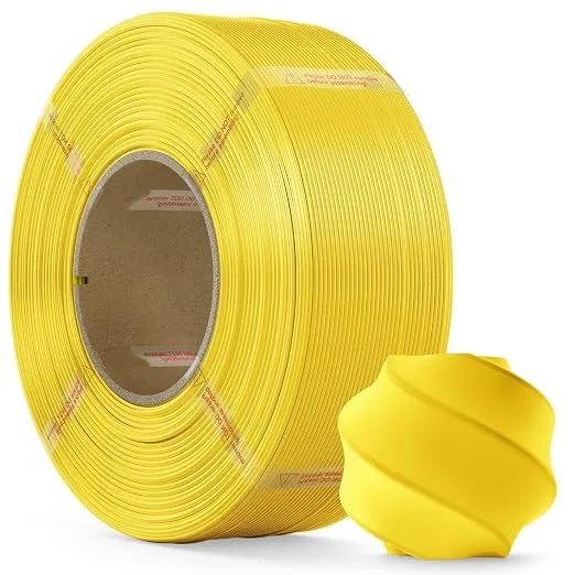 Bambu Lab PLA Filament PLA 3D Printer Filament(Refill),1kg Refill for Reusable Spools(2.2lbs),Premium Quality 3D Printing Filament for Bambu lab 3D Printers,Yellow