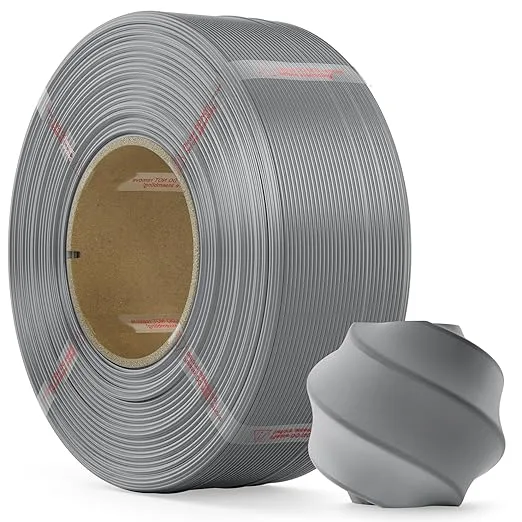 Bambu Lab PLA Filament PLA 3D Printer Filament(Refill),1kg Refill for Reusable Spools(2.2lbs),Premium Quality 3D Printing Filament for Bambu lab 3D Printers,Ash Grey