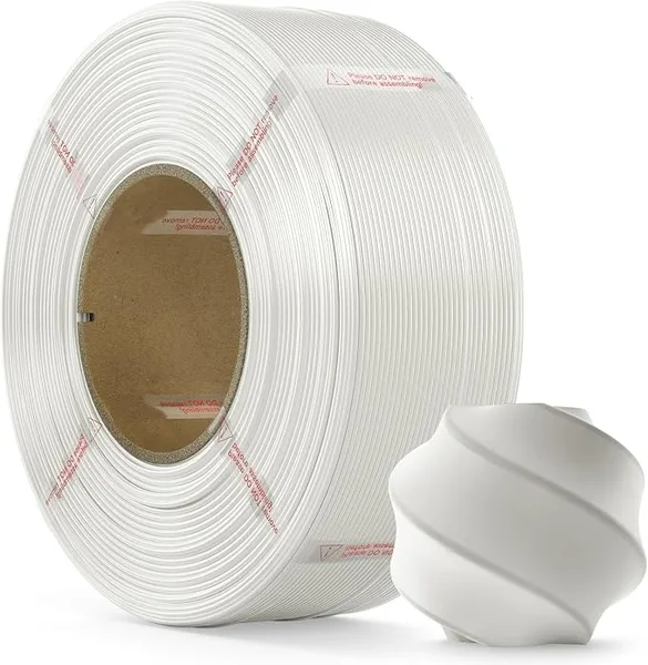 Bambu Lab PLA Basic Refill Filament 1kg (2.2lbs) for Reusable Spools Spool-Less 3D Printing Filament, Compatible with Bambu Lab 3D Printers - White