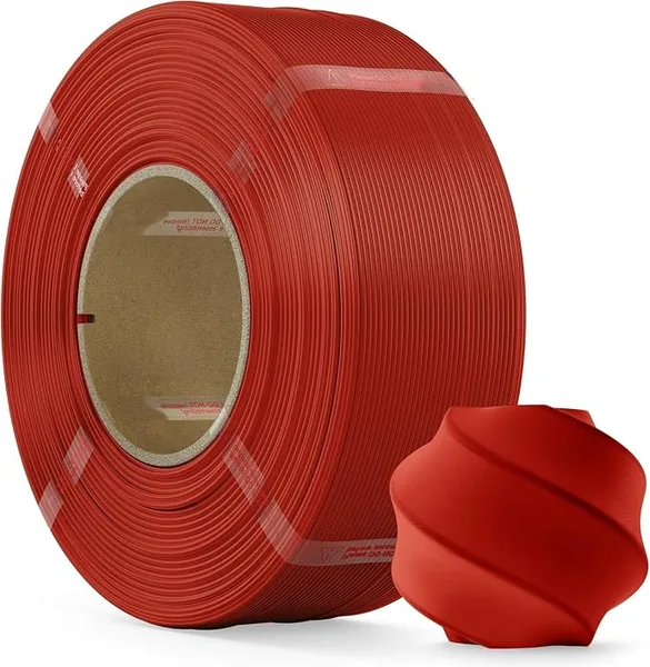 Bambu Lab PLA Basic Refill Filament 1kg (2.2lbs) for Reusable Spools Spool-Less 3D Printing Filament, Compatible with Bambu Lab 3D Printers - Red