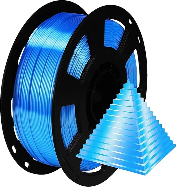 BBLIFE BBLIFE Silk Pearlescent Shining Sapphire Blue PLA Filament, 1kg 2.2lbs 3D Printing Material, Widely Support for FDM 3D Printer, Easy to Print