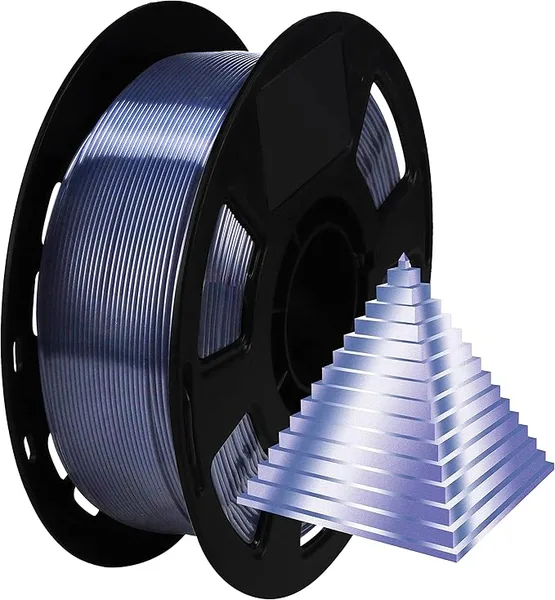 BBLIFE Silk Pearlescent Shiny Black PLA Filament, 1kg 2.2lbs 3D Printing Material, Widely Support for FDM 3D Printer, Pack with Extra Filament Sample by BBLIFE