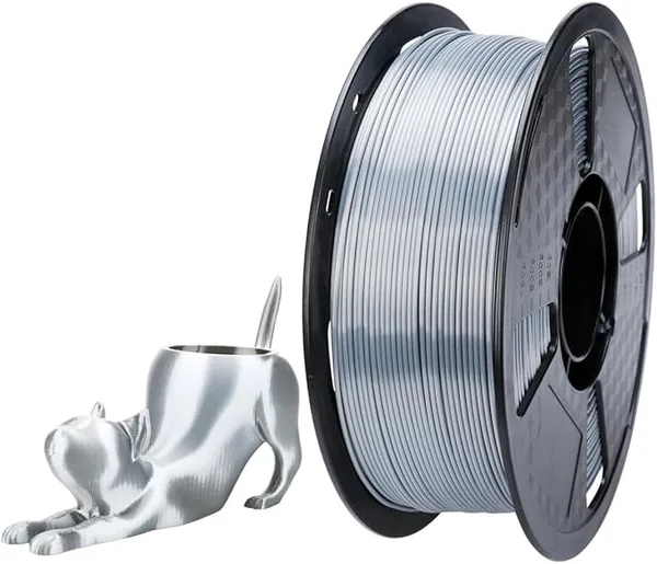 CC3D CC3D Silky TPU Filament Silver 1KG 3D Printing Materials FDM TPU Silk Filament for 3D Printer 57D TPU Harder Than 98A Silk TPU Filament